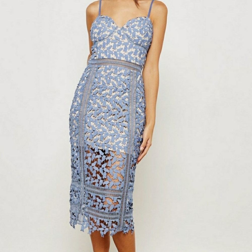Just Me Periwinkle Lace Dress